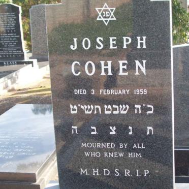 COHEN Joseph  -1959