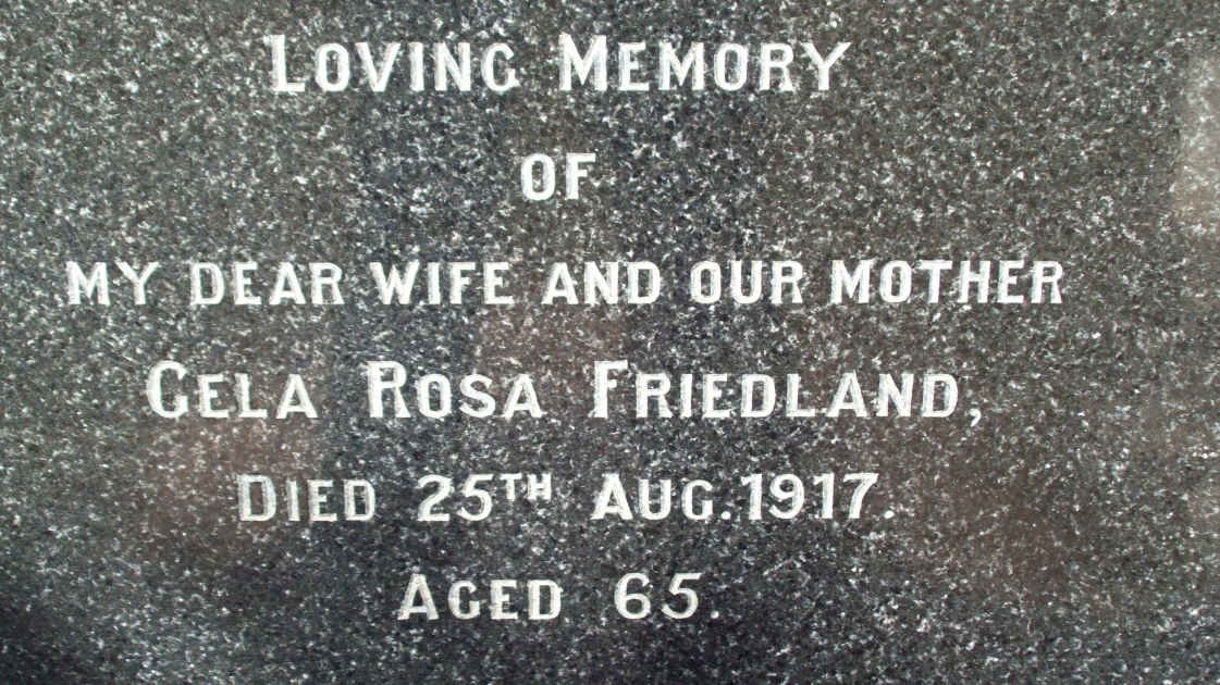 FRIEDLAND Gela Rosa  -1917 