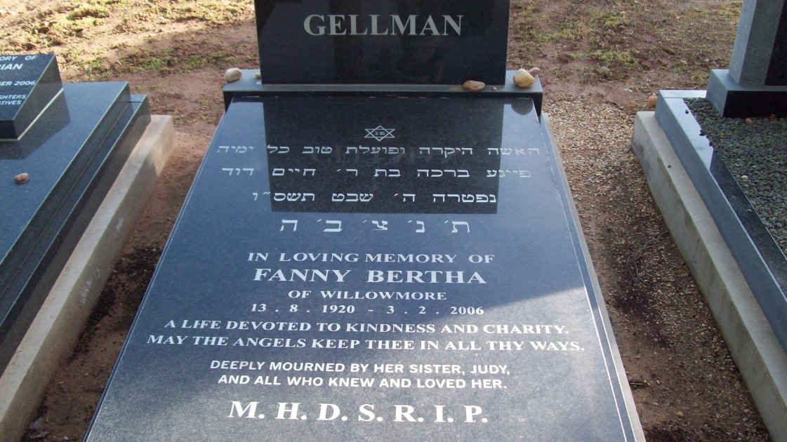 GELLMAN Fanny Bertha 1920-2006