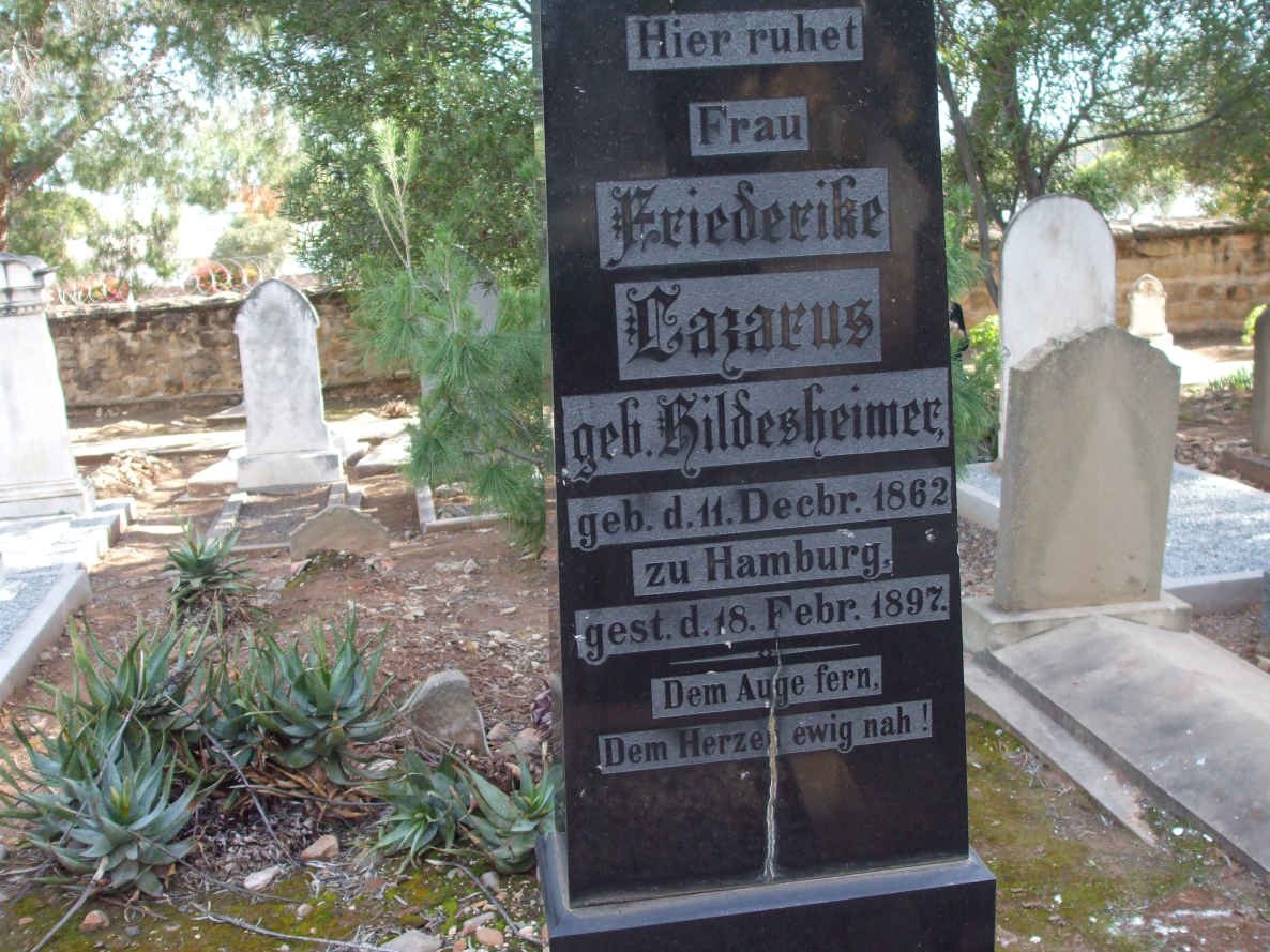 LAZARUS Friederike nee HILDERSHEIMER 1862-1897