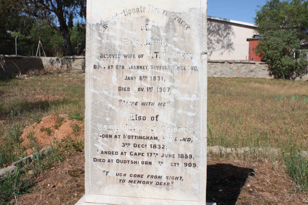 COOPER John Thomas 1832-1909 &amp; Elizabeth 1831-1907 