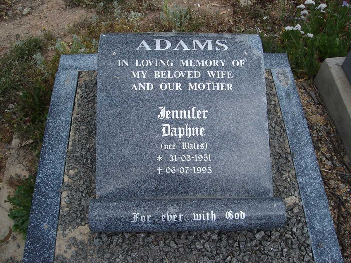 ADAMS Jennifer Daphne nee WALES 1951-1995