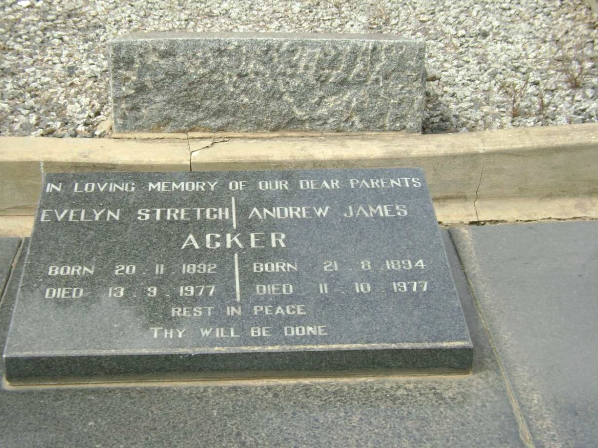 ACKER Andrew James 1894-1977 &amp; Evelyn STRETCH 1892-1977