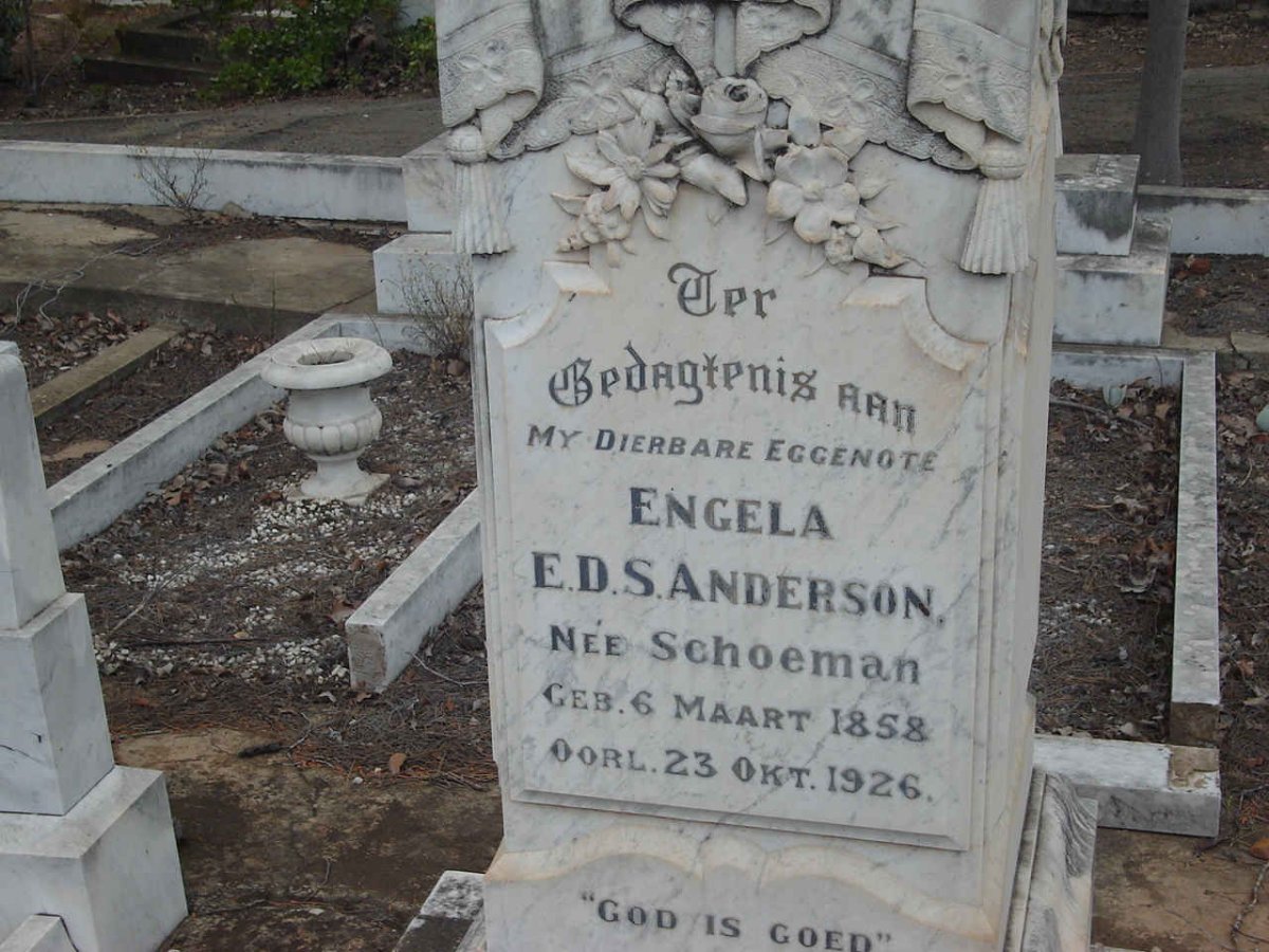 ANDERSON E.D.S nee SCHOEMAN 1858-1926