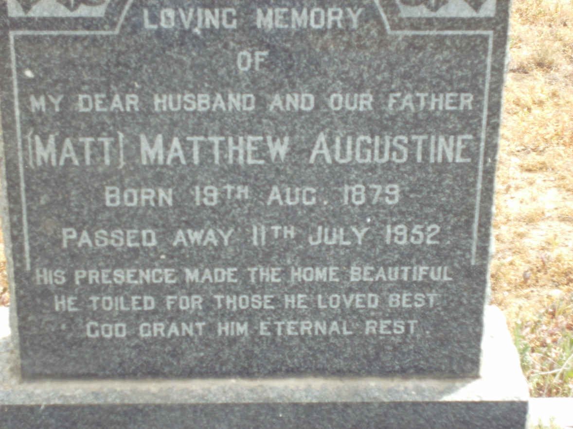 AUGUSTINE Matthew 1879-1952