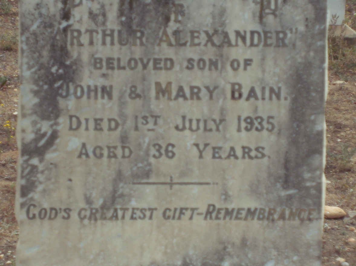 BAIN Arthur Alexander -1935