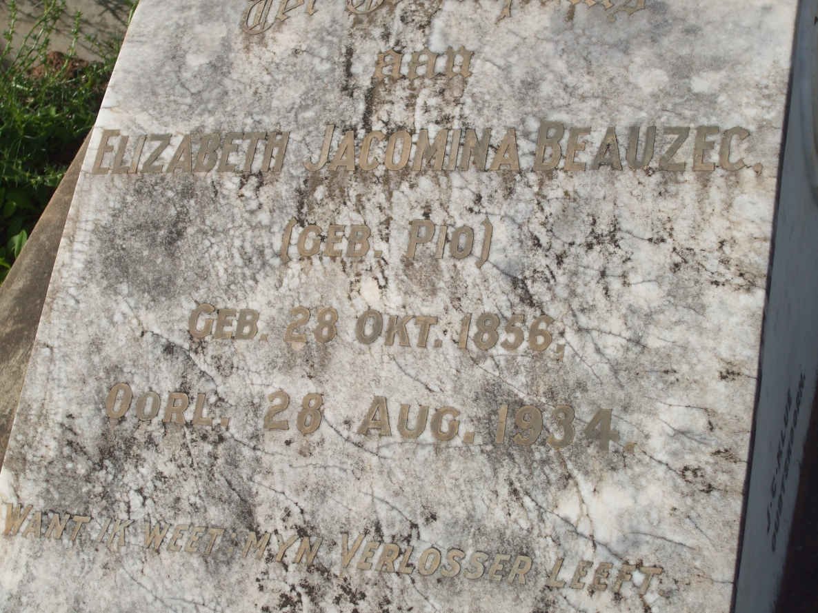 BEAUZEC Elizabeth Jacomina nee PIO  1856-1934