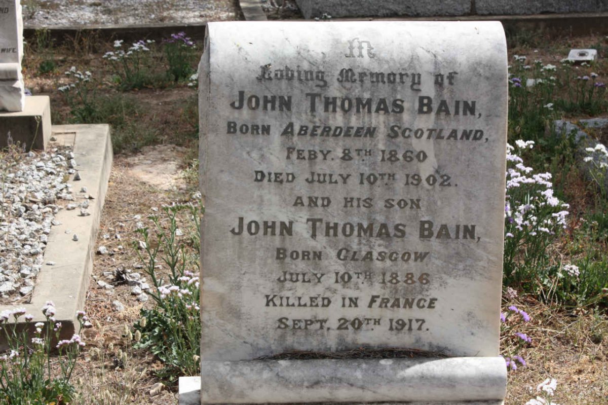 BAIN John Thomas 1860-1902 :: BAIN John Thomas 1886-1917