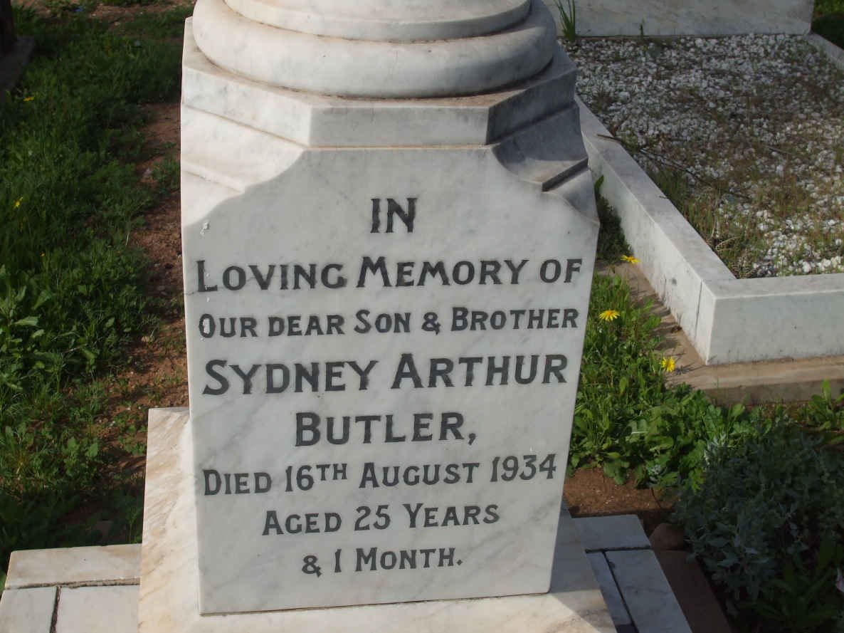 BUTLER Sydney Arthur  -1934 
