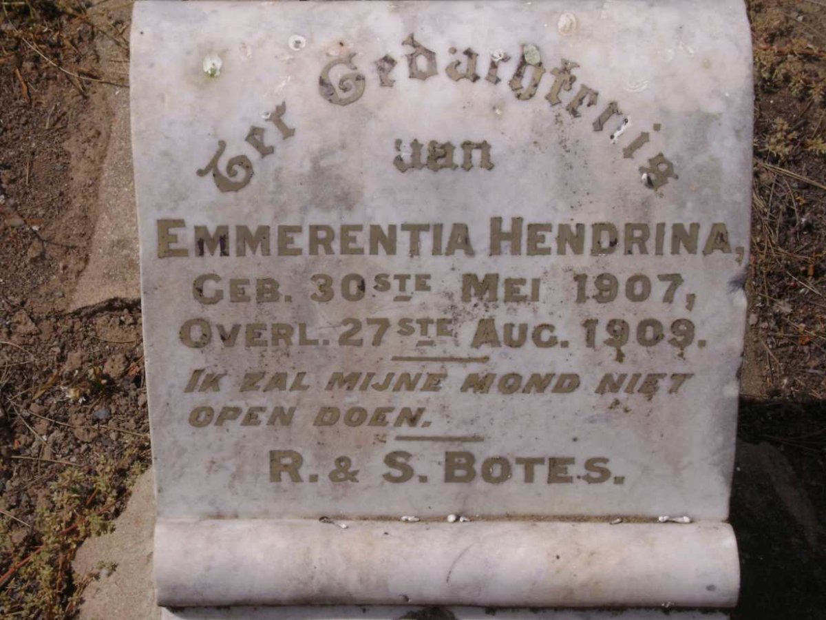 BOTES Emmerentia Hendrina 1907-1909