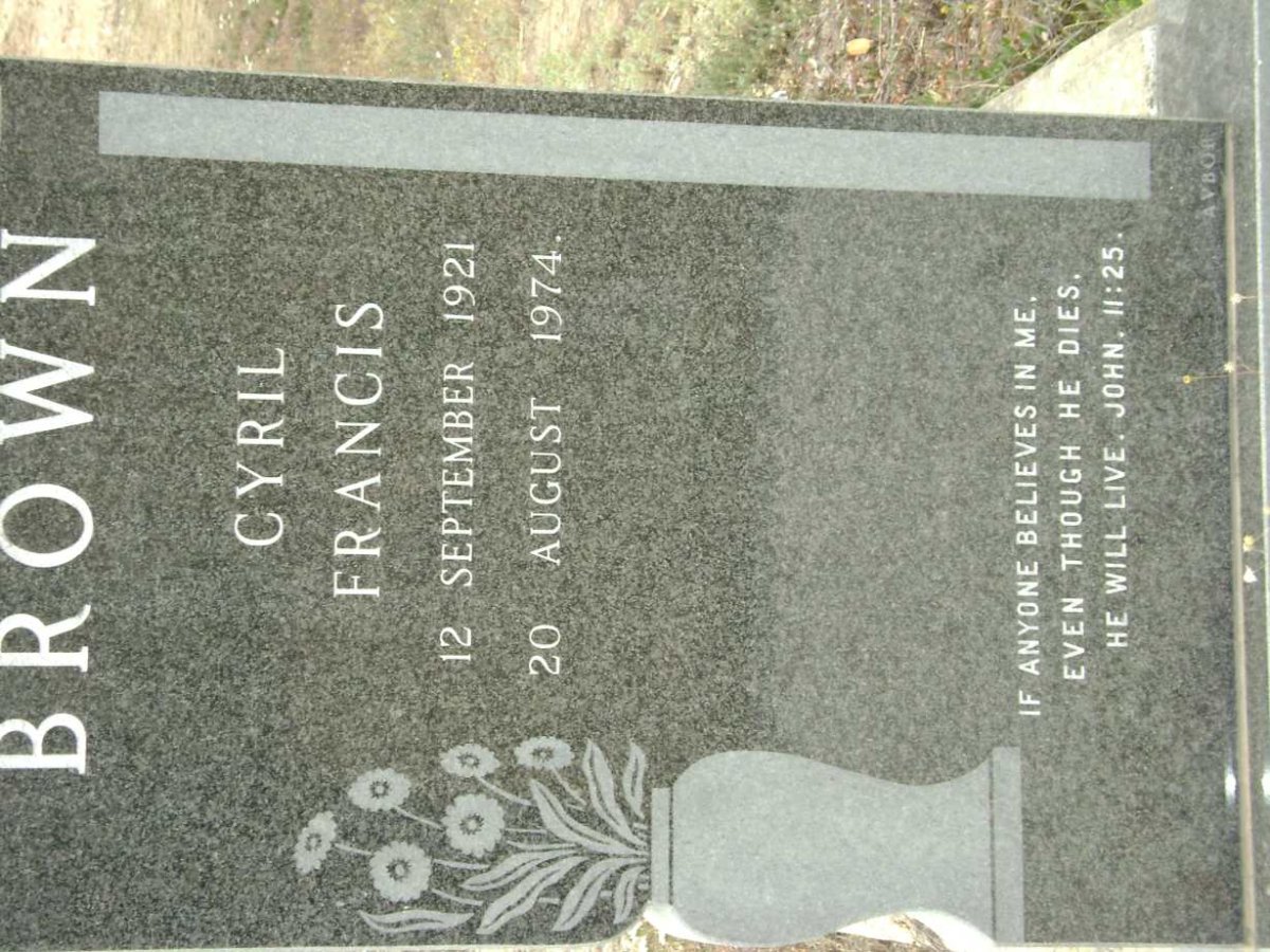 BROWN Cyril Francis 1921-1974