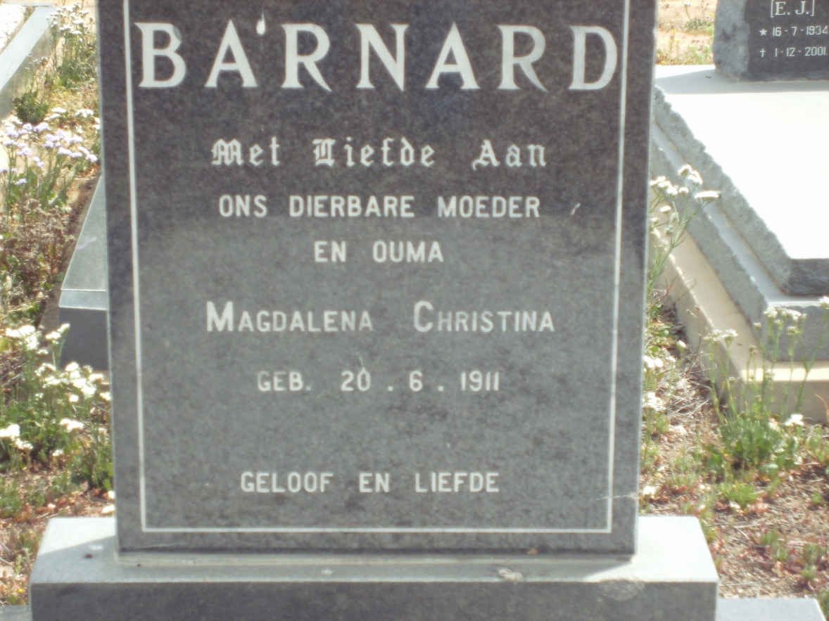 BARNARD Magdalena Christina 1911-