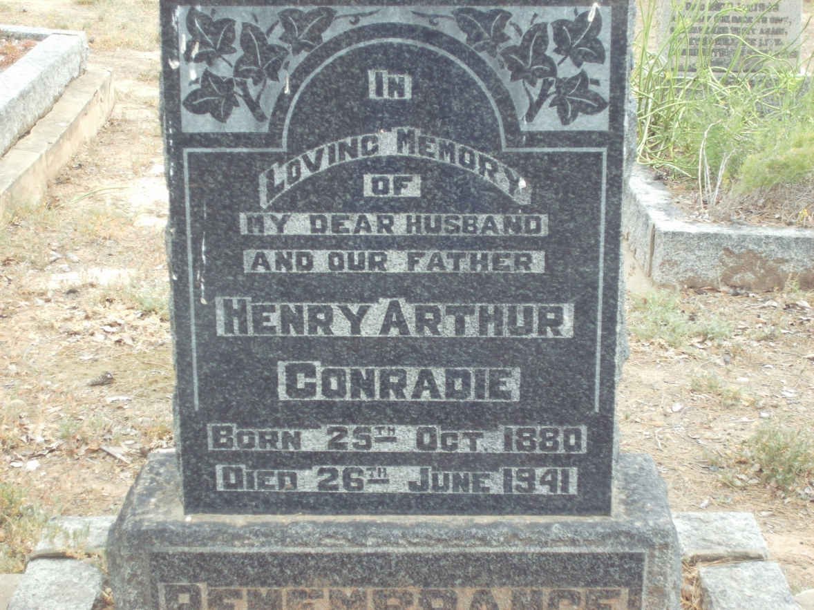 CONRADIE Henry Arthur 1880-1941