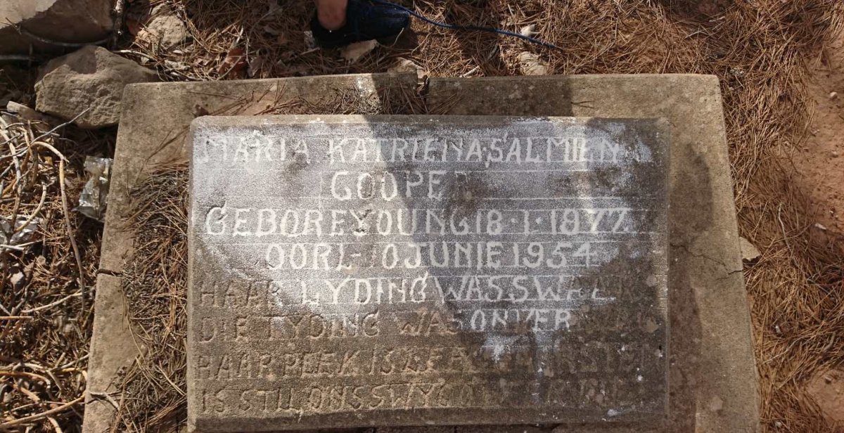 COOPER Maria Katriena Salmiena nee YOUNG 1877-1954