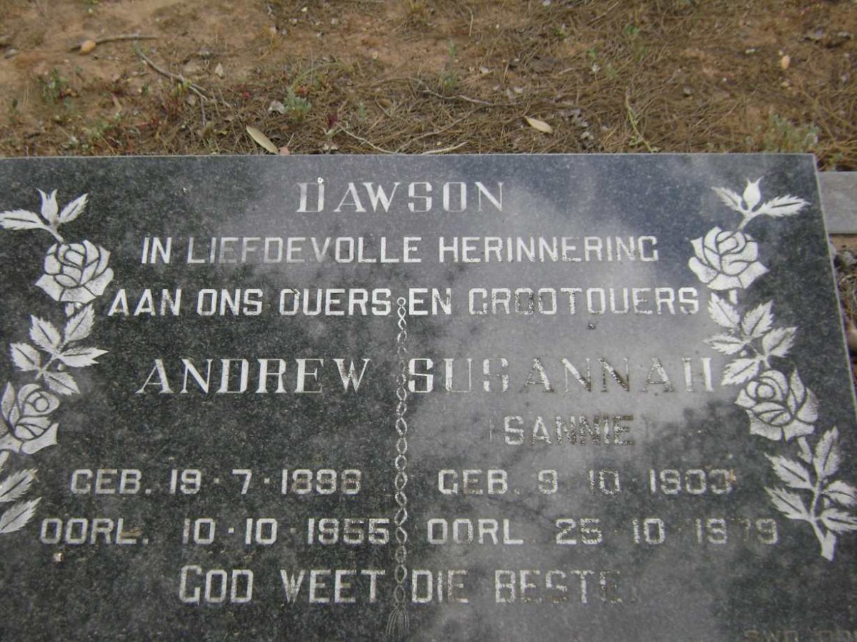 DAWSON Andrew 1898-1955 &amp; Susannah 1900-1979