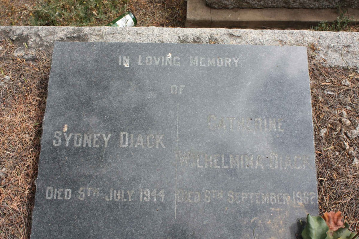DIACK Sydney -1944 &amp; Catherine Wilhelmina -1962