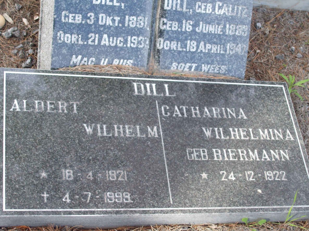 DILL Aldert Wilhelm 1921-1999 &amp; Catharina Wilhelmina BIERMANN 1922-