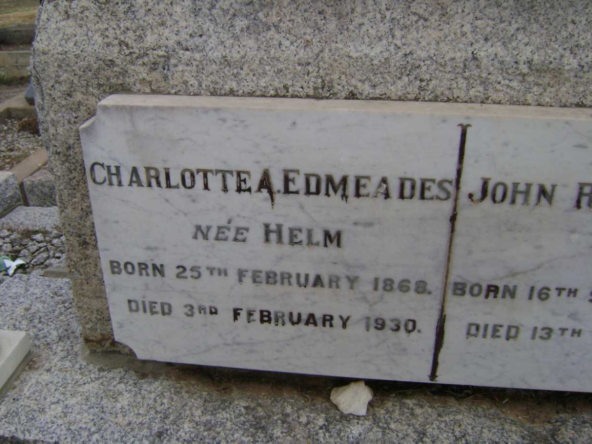 EDMEADES Charlotte A. nee HELM 1868-1930