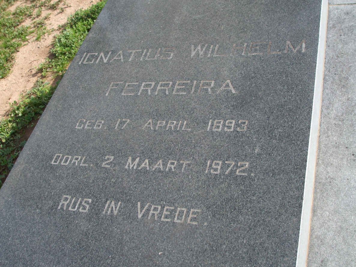 FERREIRA Ignatius Wilhelm 1893-1972