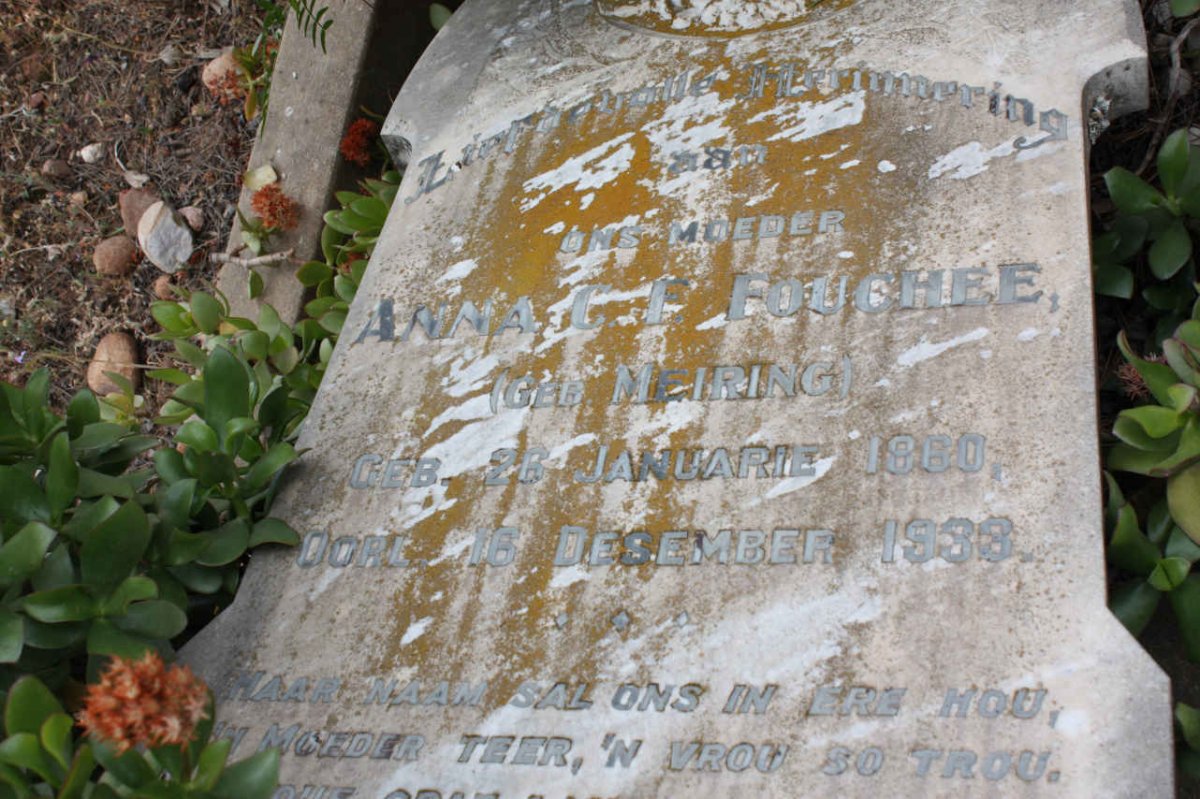 FOUCHEE Anna C F nee MEIRING 1880-1938