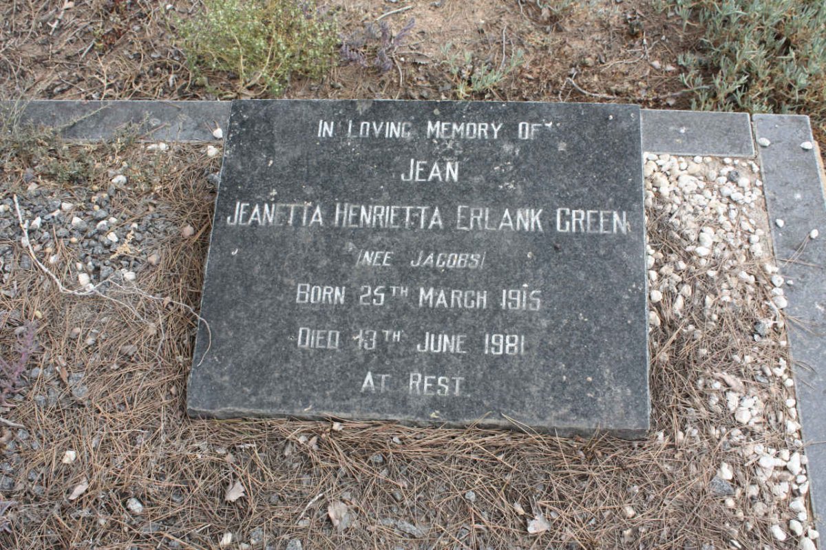 GREEN Jeanetta Henrietta Erlank nee JACOBS 1915-1981