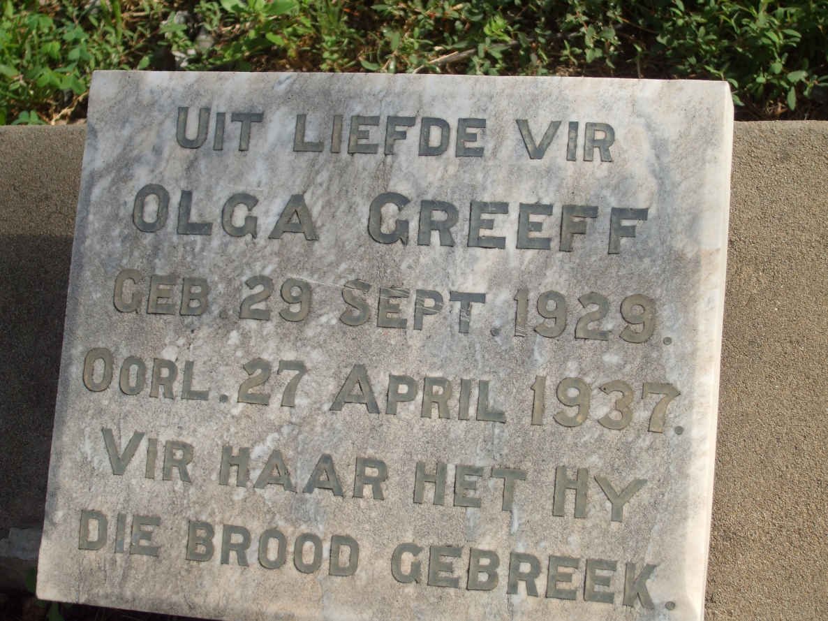 GREEFF Olga 1929-1937