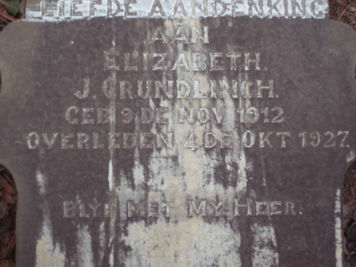 GRUNDLINGH Elizabeth J. 1912-1927