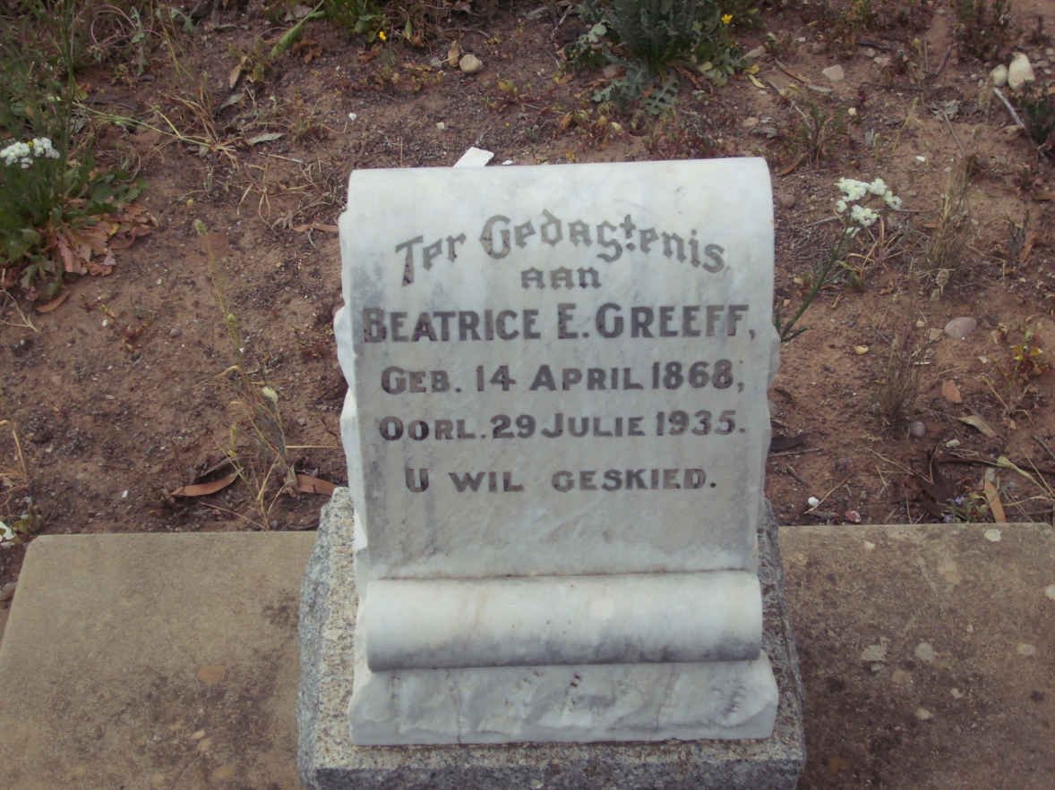 GREEFF Beatrice E. 1868-1935
