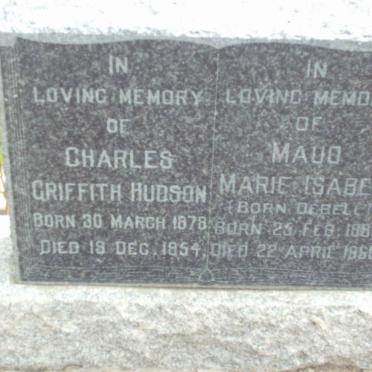 HUDSON Charles Griffith 1878-1954 &amp; Maud Marie Isabel DEBELL 1886-1958