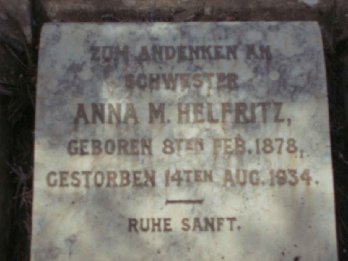 HELFRITZ Anna M. 1878-1934