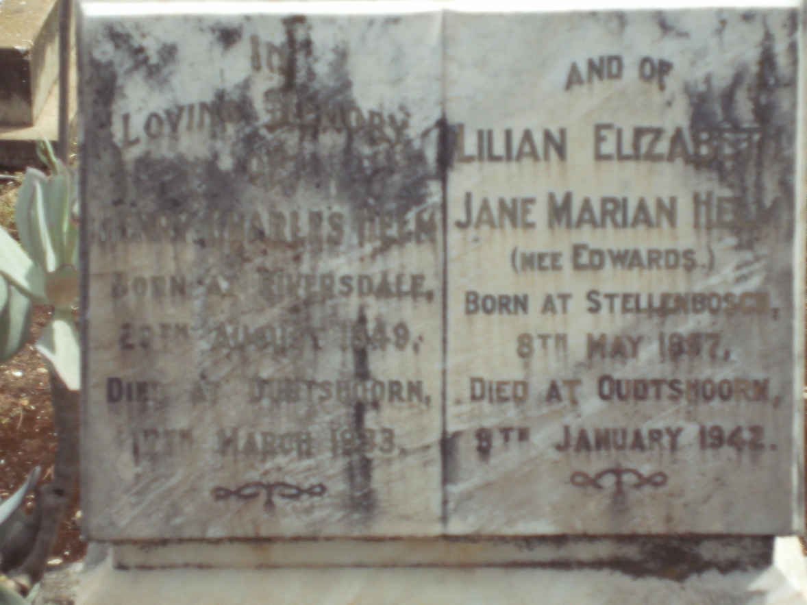 HELM ? Charles 1849-1933 &amp; Jane Marian EDWARDS 1857-1942