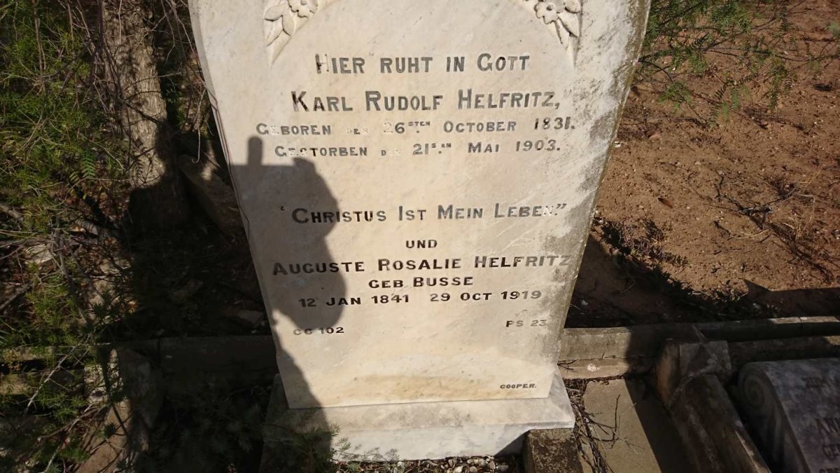 HELFRITZ Karl Rudolf 1831-1903 &amp; Auguste Rosalie BUSSE 1841-1919