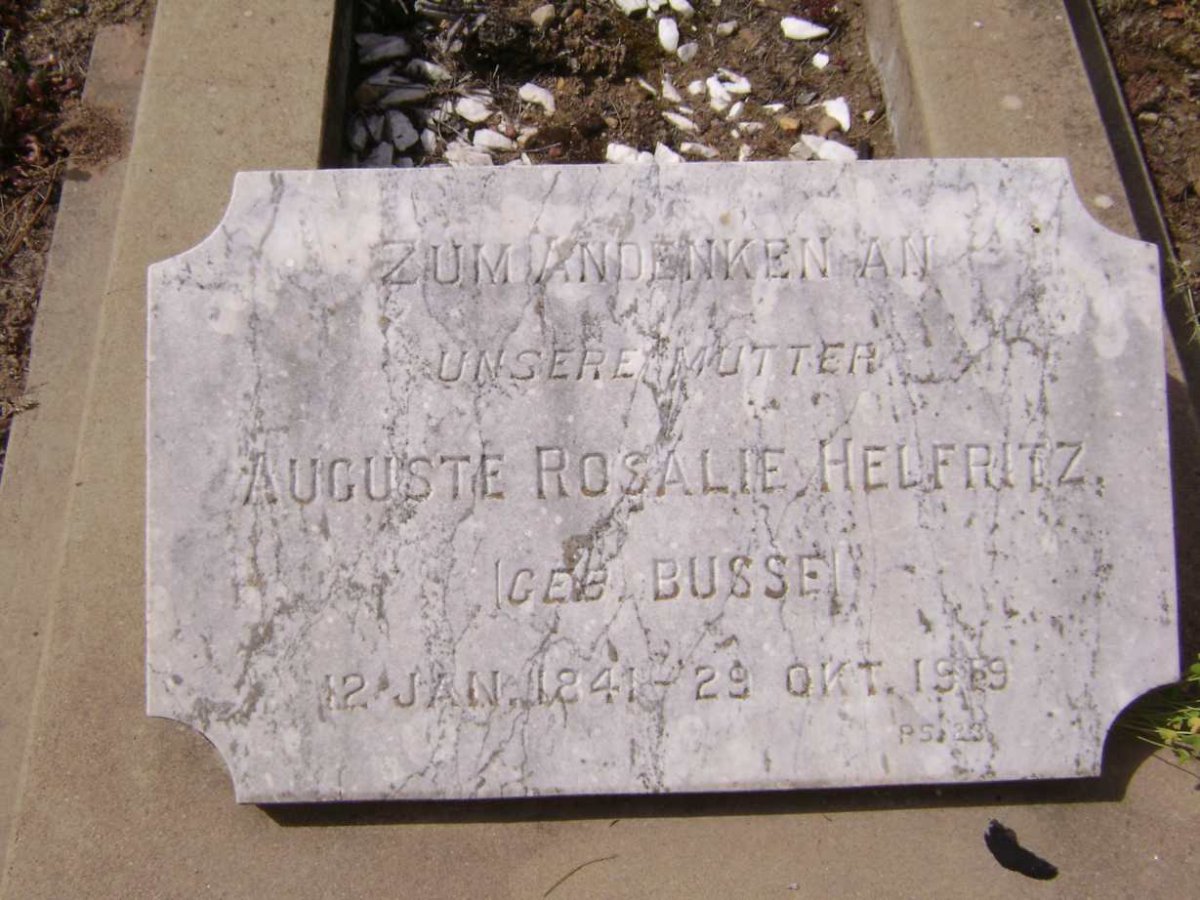 HELFRITZ Auguste Rosalie nee BUSSE 1841-1919