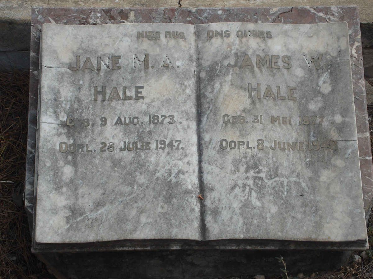 HALE James 1877-1948 &amp; Jane M.A. 1873-1947
