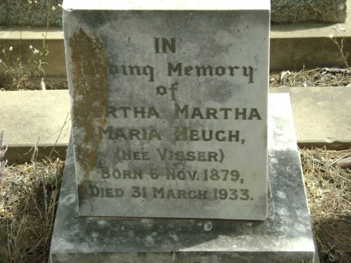 HEUGH Bertha Martha Maria nee VISSER 1879-1933