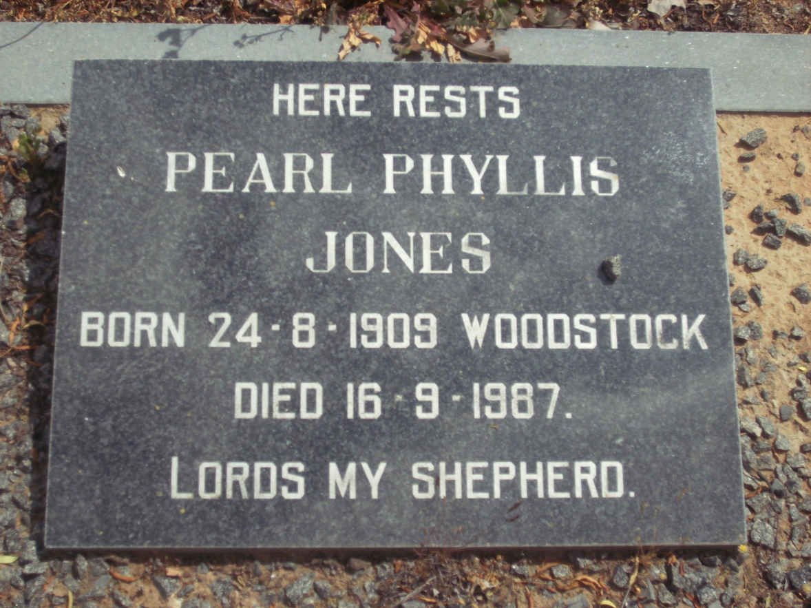 JONES Pearl Phyllis 1909-1987