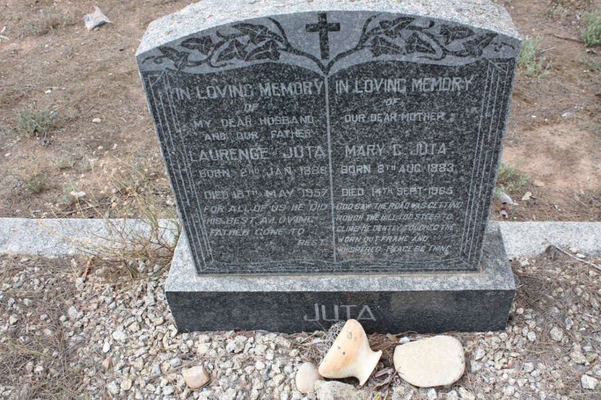 JUTA Laurence 1888-1957 &amp; Mary C. 1883-1965