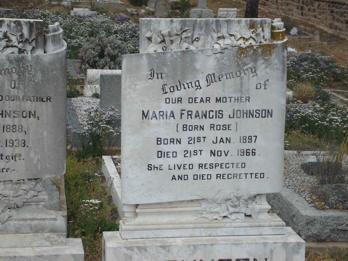 JOHNSON Maria Francis nee ROSE 1897-1966