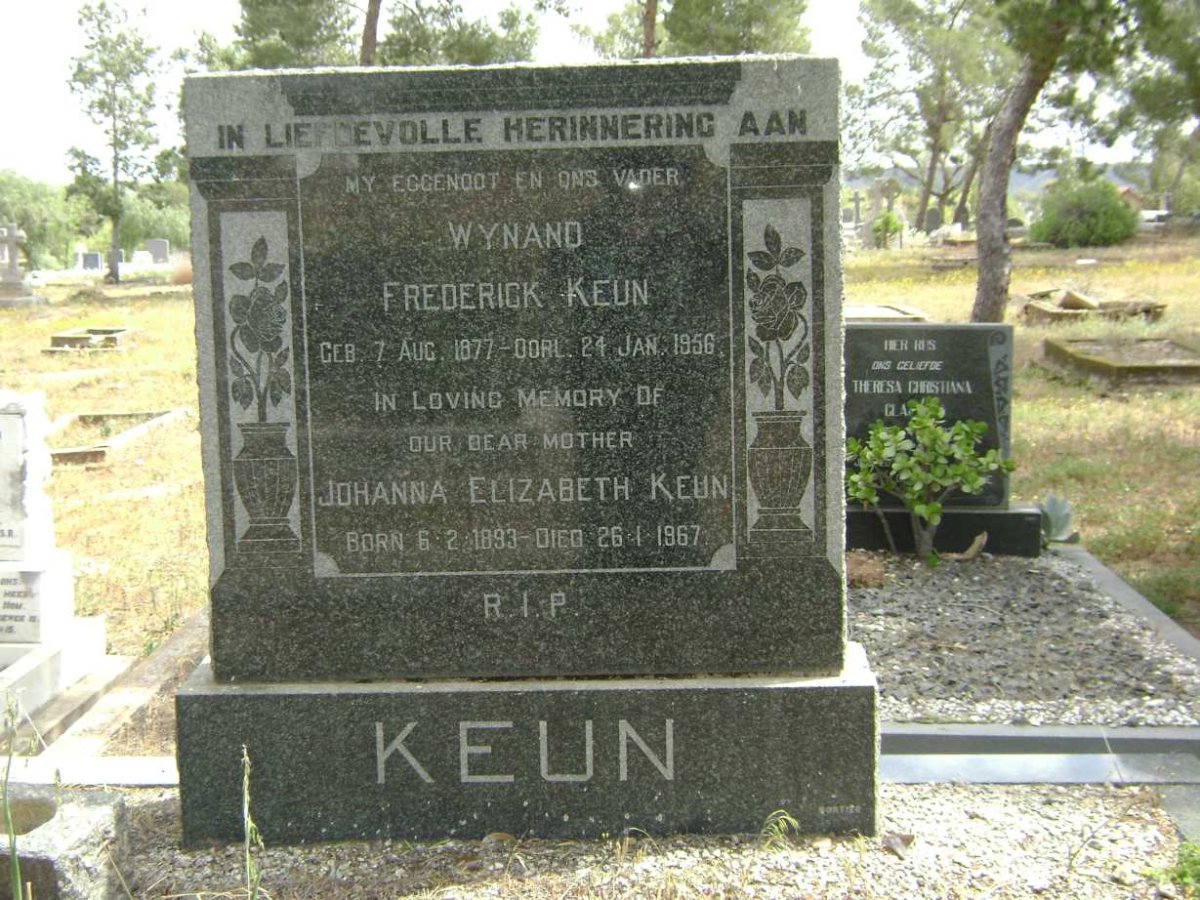 KEUN Wynand Frederick 1877-1956 &amp; Johanna Elizabeth 1893-1967