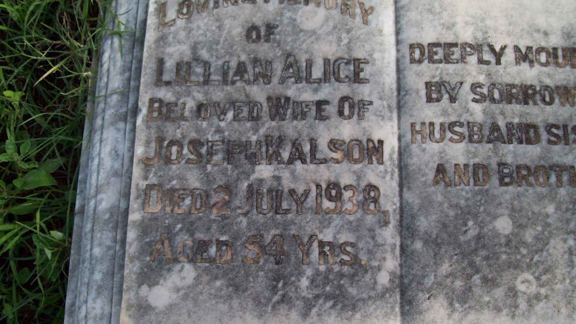 KALSON Lilian Alice  -1938 
