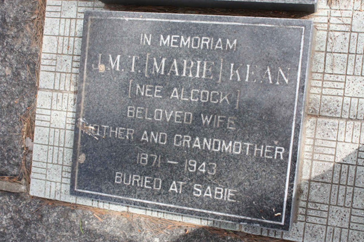 KEAN J.M.T nee ALCOCK 1871-1943