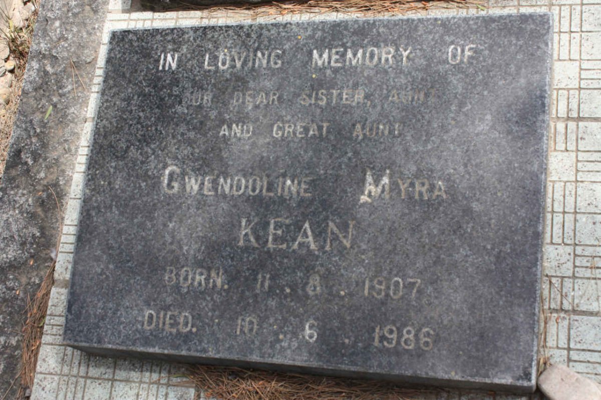 KEAN Gwendoline Myra 1907-1986