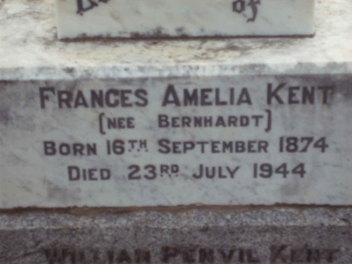 KENT Francis Amelia nee BERNHARDT 1874-1944