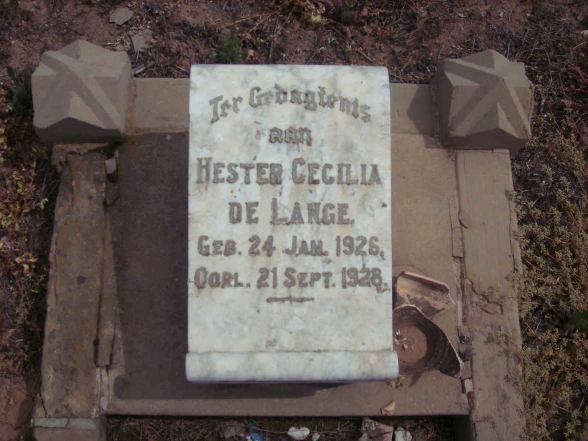 LANGE Hester Cecilia, de 1926-1928