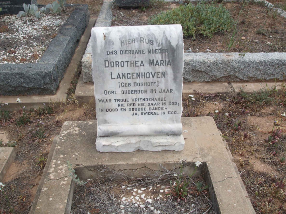 LANGENHOVEN Dorothea Maria nee BOSHOFF 