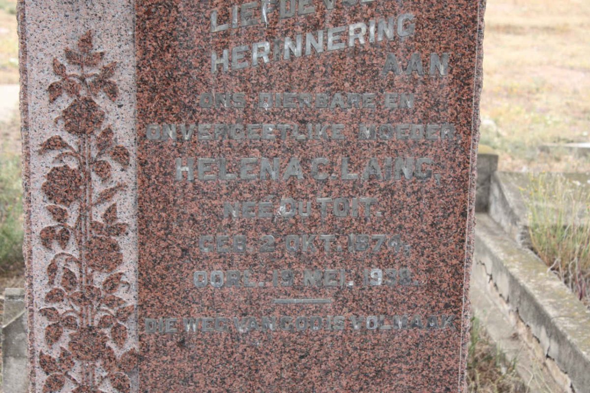 LAING Helena C. nee DU TOIT 1874-1938