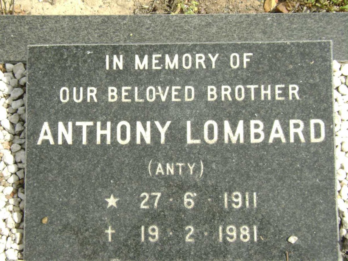 LOMBARD Anthony 1911- 1981