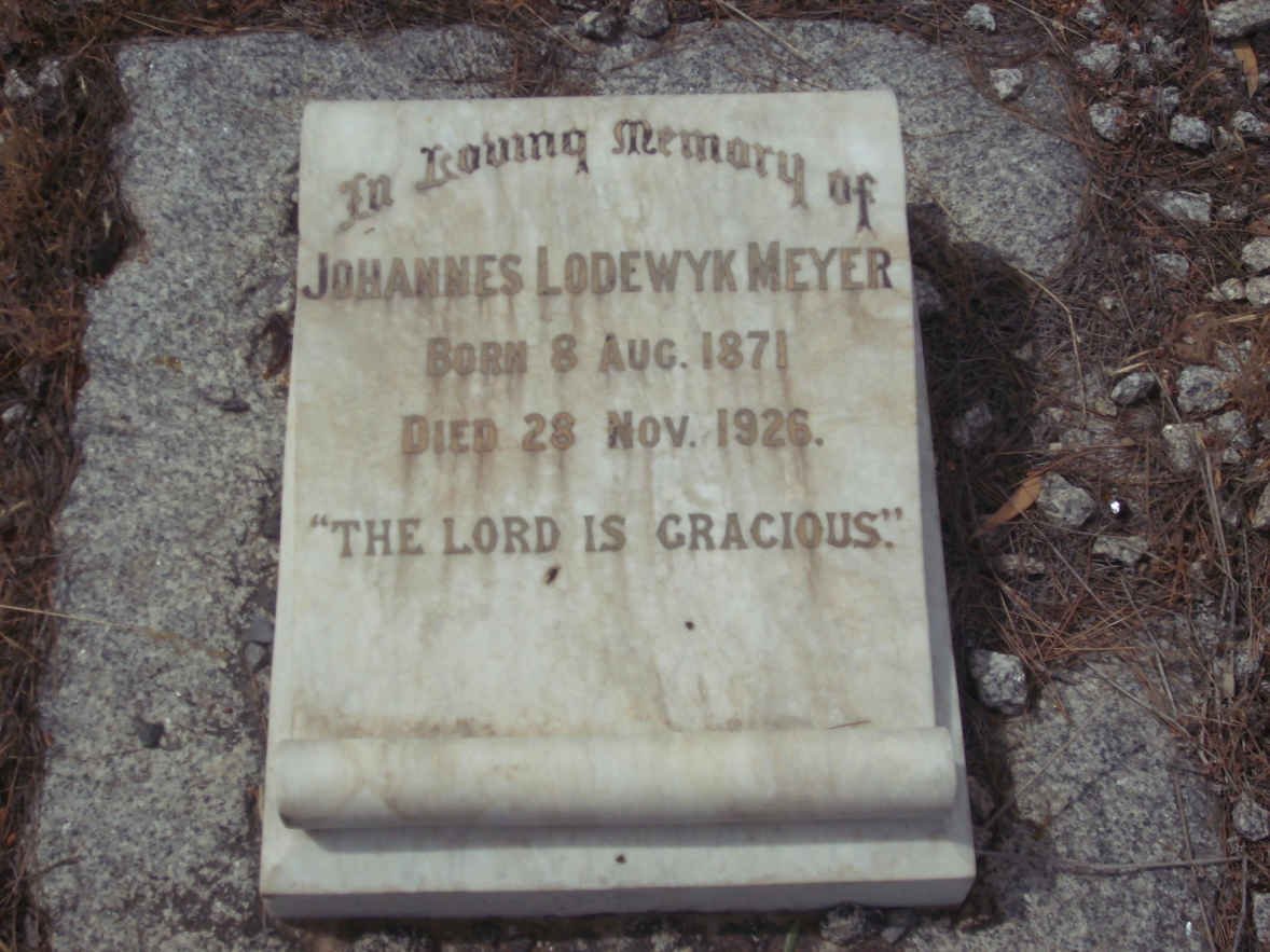 MEYER Johannes Lodewyk 1871-1926