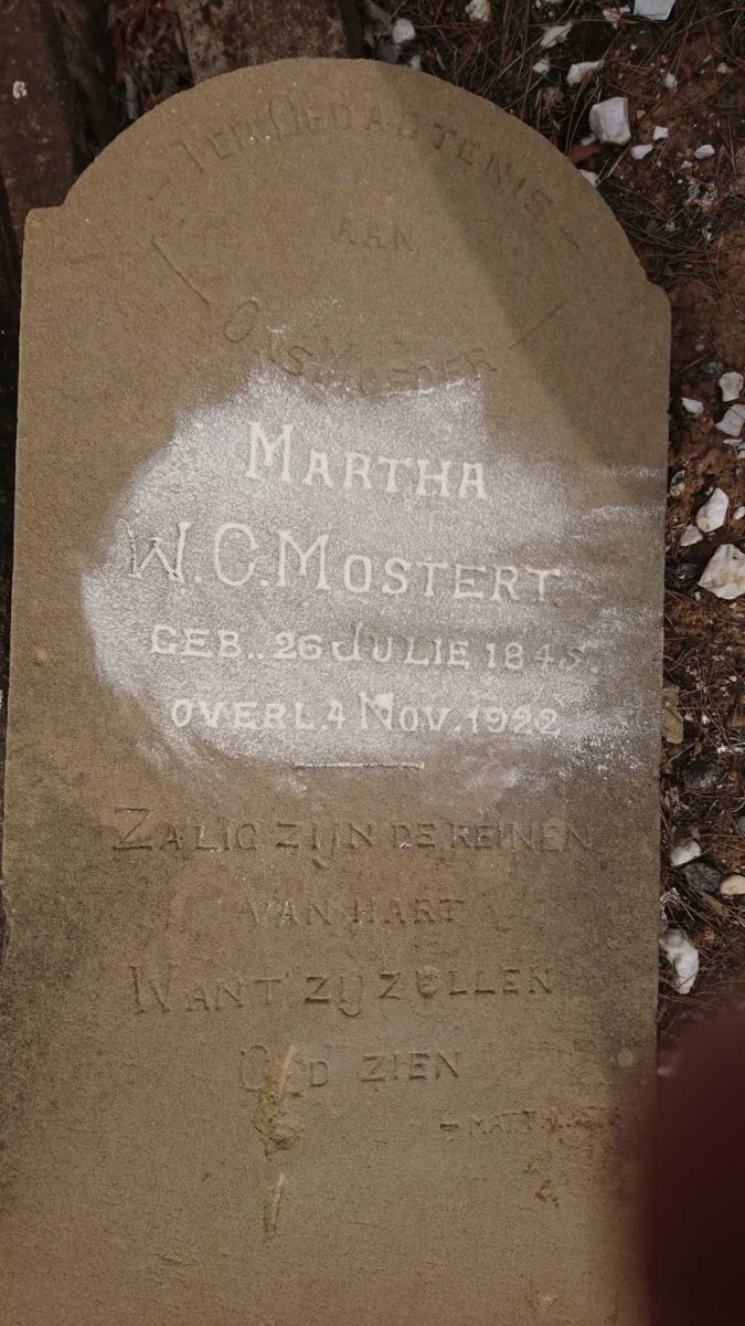 MOSTERT Martha W.C. 1845-1922