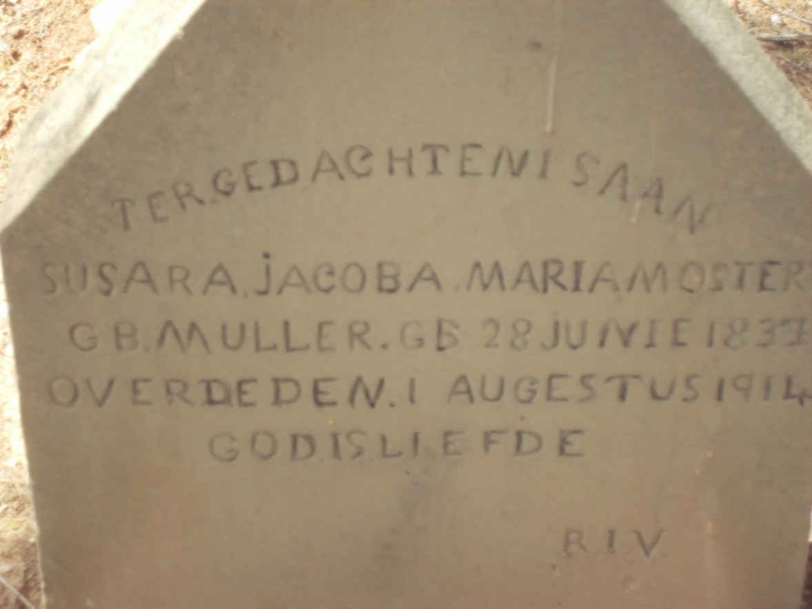 MOSTERT Susara Jacoba Maria nee MULLER 1837-1914